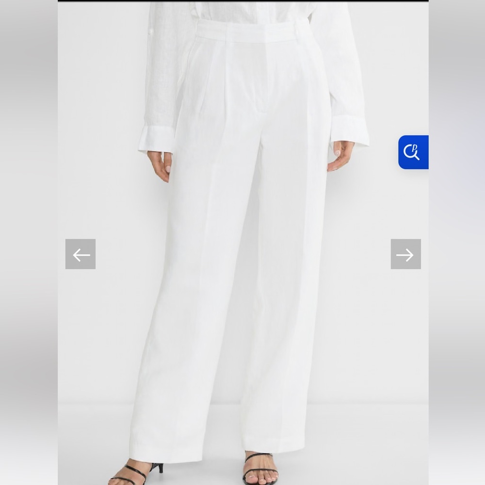Aritzia The Effortless Pant - Linen White size 4